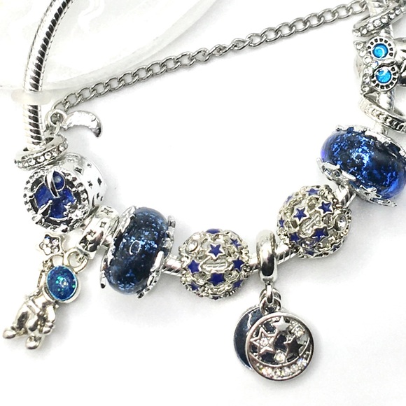 PANDORA ‘Blue Stars2’ Bracelet With Mix Silver Plated Charms All NonBrand - Picture 6 of 8